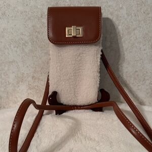 Ann Taylor Brown and Cream small Crossbody Bag/ Phone NWOT
